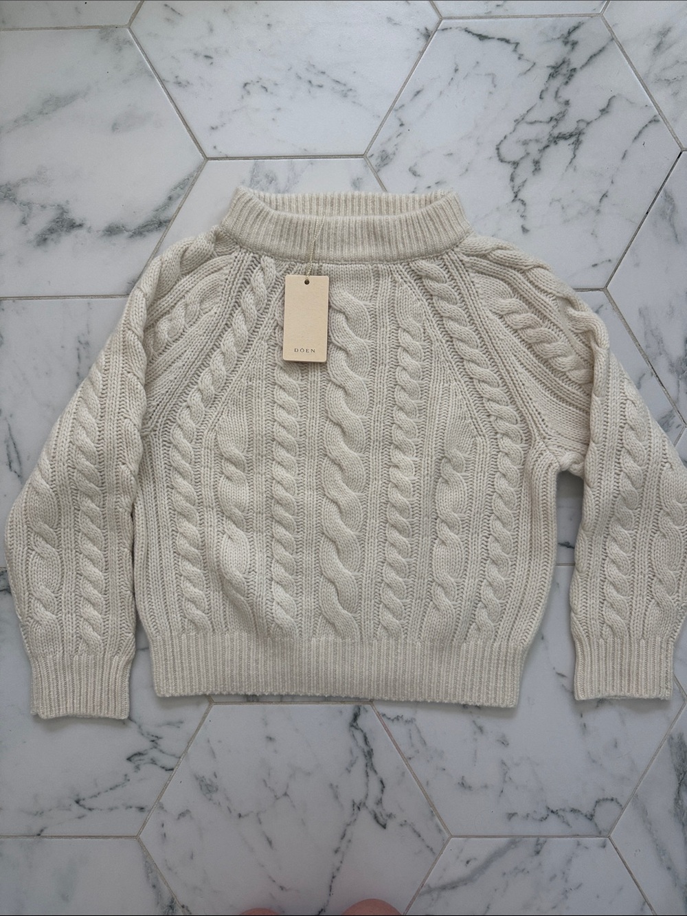 NWT Doen Marlowe Cream Cable Knit Sweater